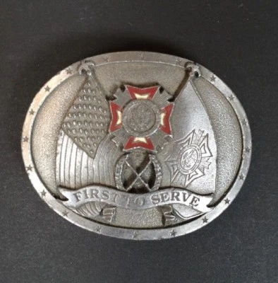 VFW "PRIMERO EN SERVIR" - HEBILLA DE CINTURÓN VETERANO DE GUERRA - SISKIYOU - EDICIÓN LIMITADA Foto 1 de 4