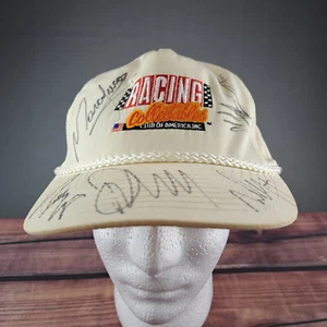 VINTAGE SIGNED Racing Collectibles Nissin Beige Mens Snapback Hat Cap - Picture 1 of 12
