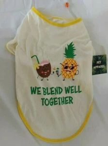 Dog Dress Large PET APPAREL White/Yellow We Blend Well Together - Picture 1 of 7