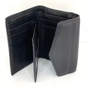 Fossil Wallet Leather Bi-Fold Organizer Soft Leather Black Womens - Picture 1 of 12