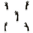 Panneaux de cour d'Halloween - 5 piquets de main fantômes en métal