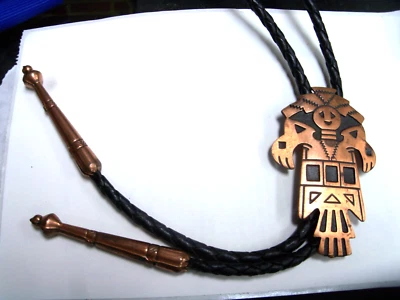 CORBATA BOLO VINTAGE, CORBATA AZTECA THUNDERBIRD de cobre Foto 1 de 4