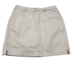 Caribbean Joe All Cotton Damen Skort Taschen khaki hellbraun Größe 8 Petite - Bild 1 von 10