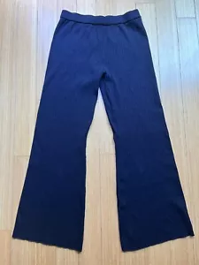 ZARA Size L Slip On Pleated Women's Flare Pants Viscosa Nylon Polyester - Picture 1 of 10