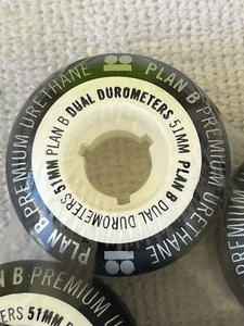 VINTAGE PLAN B 51MM DUAL DUROMETER CORED PREMIUM SKATEBOARD WHEELS BLACK - Picture 1 of 4