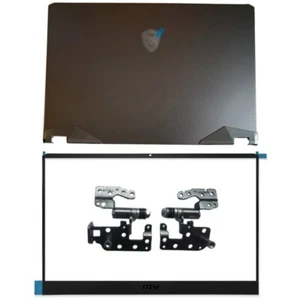 Cubierta posterior LCD negra para MSI GE76 Raider 10SGS 10SFS MS-17K1 + bisel de pantalla + bisagras - Imagen 1 de 7