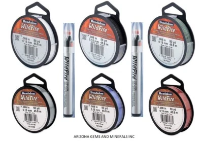 Beadalon Wildfire Beading Thread .006in+.008in 20YD&50YD & 125YD 8Colors& Cutter - Image 1 of 4