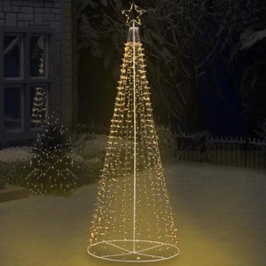 Albero Natale Luminoso 340 cm Bianco Caldo 991 Led Decorazione Metallo Esterno - Foto 1 di 9