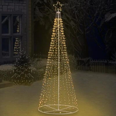 BAKAJI Albero Natale Luminoso 340 cm Bianco Caldo 991 Led Decorazione Metallo Esterno