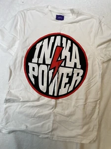 Inaka Power Shirt Herren weiß Logo Spell Out Graphic Tee Rundhals Gr. M *defekt* - Bild 1 von 3