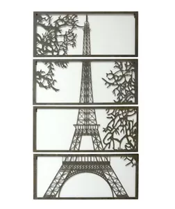 Decoración de Pared Metal Torre Eifel París 4-teilig H 120 CM Mural - Imagen 1 de 1