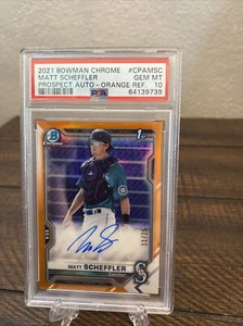 Matt Scheffler 2021 Bowman Chrome 1st Orange Refractor /25 PSA 10 Gem Mint RC