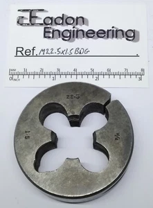 M22.5 x 1.5mm Metric Fine Button Die, HSS. 2-1/2" OD. - Imagen 1 de 2
