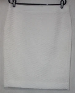 Neu ohne Etikett J Crew Gr. 12 weiß bauschig gesteppt Bleistiftrock gefüttert - Bild 1 von 5