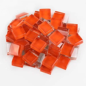 150 Stück 1 cm x 1 cm orange Farbe Mosaikfliesen gemischt rund für Basteln Glasbedarf - Bild 1 von 3