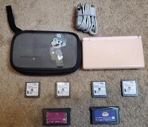 Nintendo DS Lite Console, Pink With 4 DS & 2 GBA Games, Tested, CHECK CONDITIONS - Picture 1 of 12