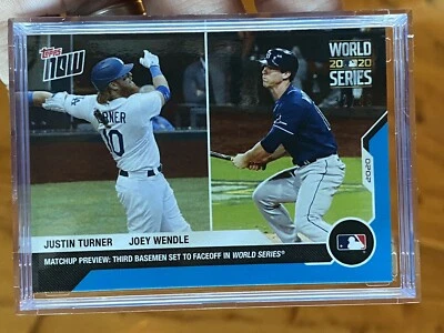 2020 TOPPS NOW #WM-5 Justin Turner & Joey Wendle 32/49 Blue - World Series - Image 1 of 2
