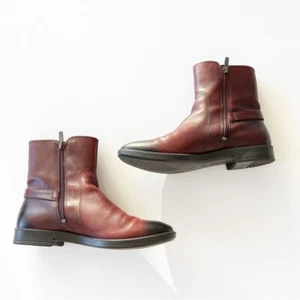 Ecco Women’s Shape M 15 Leather Ankle Boots Size 37 EU Comfort Oxblood Red - Picture 1 of 10