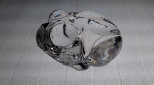 STEUBEN Glass FROG Hand Cooler Rare Crystal Animal Ornament Paperweight No Box - Picture 1 of 5