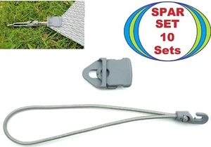 10 Holdon Mini Clip Banner Planen Spanner grau + 25cm x Ø4 Spann Gummi Haken Fix - Picture 1 of 17