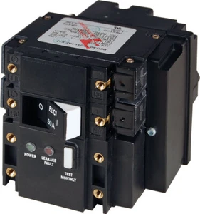 Blue Sea C-Series ELCI 50A 120v AC Double Pole Main Circuit Breaker - Picture 1 of 1