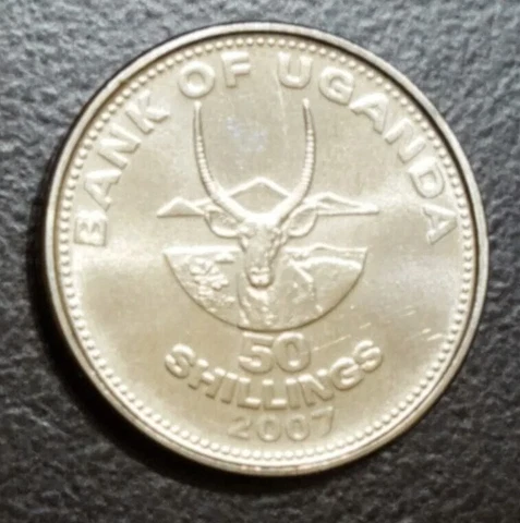 2007 Uganda 50 Shillings Unc Coin Antelope Animal Thematic KM 66 Cover