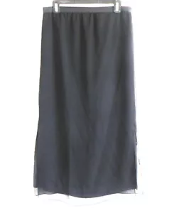 Betsey Johnson Skirt Silk Chiffon Black Layered Slit Sides Loops/Belted Size 6 - Picture 1 of 14