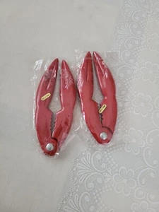 Set of 2 Red Lobster Claw Seafood Crackers Shellfish Crab Metal Openers 5-1/2" - Picture 1 of 2