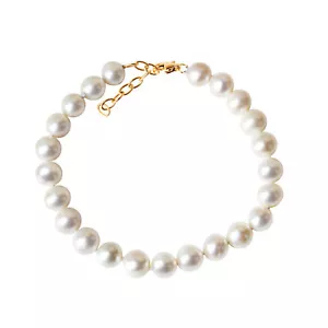 Armband Perlenarmband 375 Gold gelb mit Süßwasserzuchtperlen 7,5-8mm 14 Karat V - Bild 1 von 1