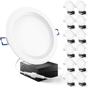 Sunco 12 Pack 6 Inch LED Recessed Light, Ceiling Canless Recessed Lights, Baffle - Picture 1 of 7