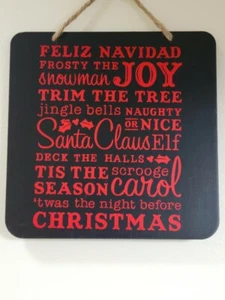 Dekorschild "Feliz Navidad... Weihnachten" - 6,5" quadratisch - Bild 1 von 1