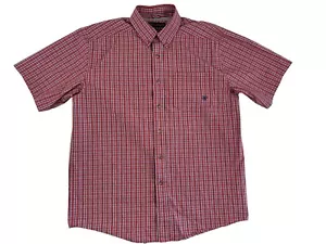 Ariat Pro Series Herren rotes kurzärmliges kariertes Button Down Hemd Gr. L - Bild 1 von 7