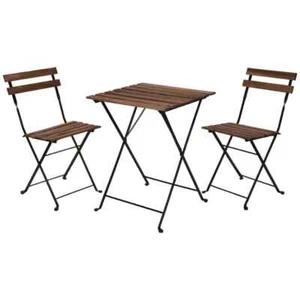 Progarden Bistroset 3tlg. Schwarz Balkonset Gartenmöbel Sitzgruppe Balkonmöbel - Bild 1 von 3