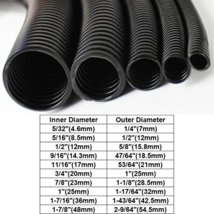 Car Wire Cord Covers Cable Corrugated Casing Split Cable Sleeves 20&80Feet Lot - Picture 1 of 14