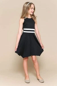 Girls Kiana Handkerchief Hem Dress - Black or Blush Pink (Size 8) - Picture 1 of 14
