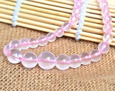 Joli Collier en Perles dégressives d'Quartz Rose - Photo 1/4