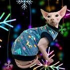 Christmas Cat Shirt - Sphynx Clothes Clothing Cotton Top Vest Jumper T Sweater