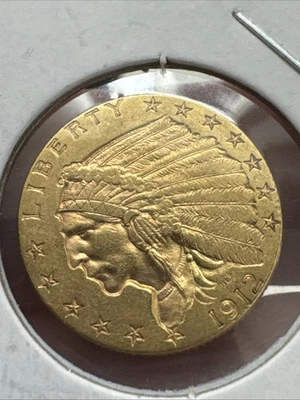 $2.5 Gold Indian quarter eagle 1912 - Image 1 of 3