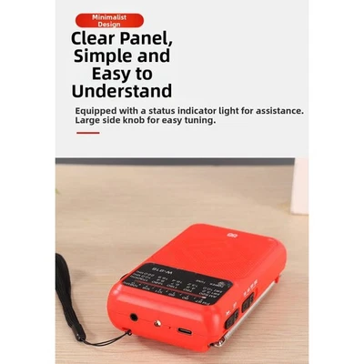Compact Portable Weather Radio AM FM SW Bands with LED and 1200mAh Battery - Image 1 of 3