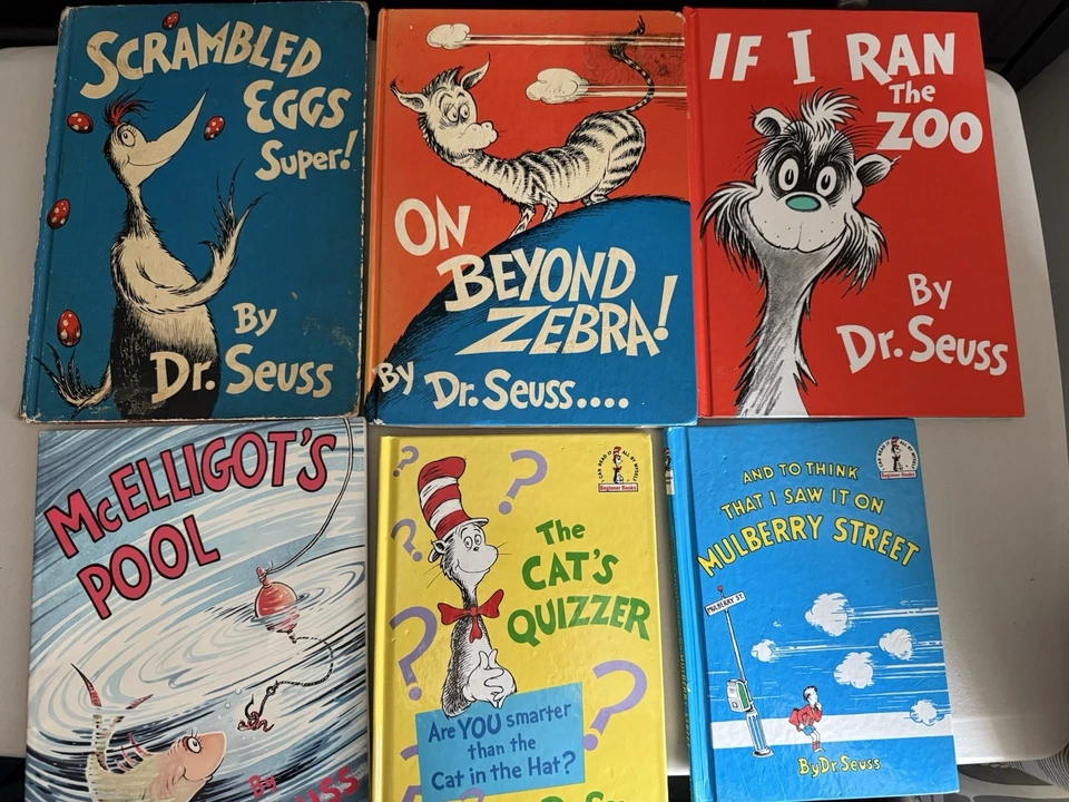 Full Lot 6 Banned Dr. Seuss Books RARE Lot Out Of Print Hardcover Acceptable Foto 1 de 4