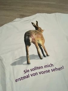 Fun T-Shirt, Parkerweiterer Weiß Feldhase Gr. L - Bild 1 von 9