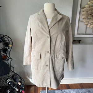 Style & Co Jacket Womens Beige Suede Genuine Leather Jacket Size 16W - Picture 1 of 11