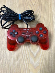 Sony PlayStation 2 PS2 DualShock 2 SCPH-10010 OEM Controller Clear Red Japan - Picture 1 of 8