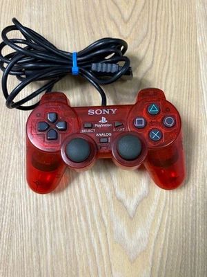 Sony PlayStation 2 PS2 DualShock 2 SCPH-10010 OEM Controller Clear Red Japan - Image 1 of 4