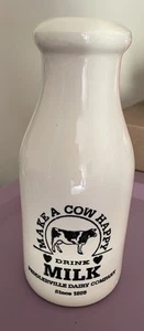 Crock Shop Primitive Style Make A Cow Happy Keramik Milchflasche - Bild 1 von 6