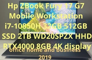 HP ZBook Fury 17 G7 Mobile Workstation/32GB/SSD512GB+HDD2TB Tested - Picture 1 of 12