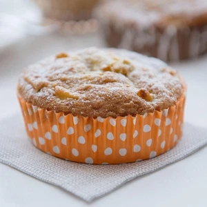 Restaurantware Panificio 4 Oz Baking Cups 200 Ridged Cupcake Liners Orange Polka - Picture 1 of 5