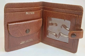 Vintage 1960s Bifold Men's Leather Wallet Made In England - Picture 1 of 3