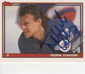 FREDERICK OLAUSSONL SIGNED 1991 TOPPS #45 - WINNIPEG JETS - Picture 1 of 1