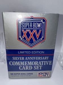 Super Bowl XXV Limited Edition Silver Anniversary Commemorative Card Set Sealed - Picture 1 of 3